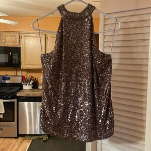 Rose gold sequins tank.  Brand new size M
